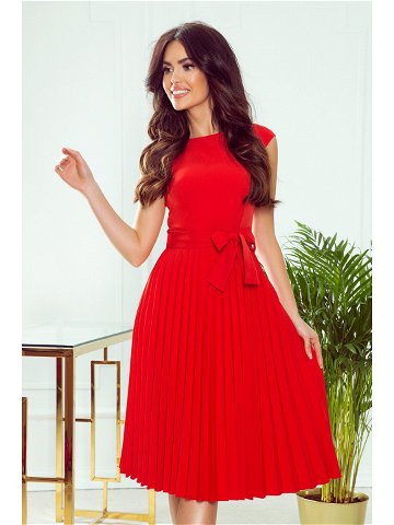 LILA – Červené dámské plisované šaty s krátkými rukávy 311-1 LILA XL