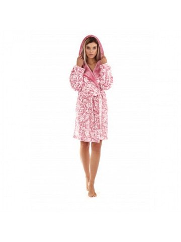 FLORA župan s kapucí 3956 – Vestis M 3 4 župan s kapucí 3303 listy bílá antique pink flannel fleece – polyester