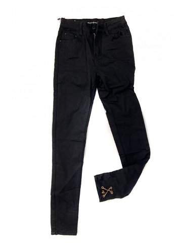 Černé džínové kalhoty typu high waist s řetízky na nohavicích 1300 – Zoio XS černá