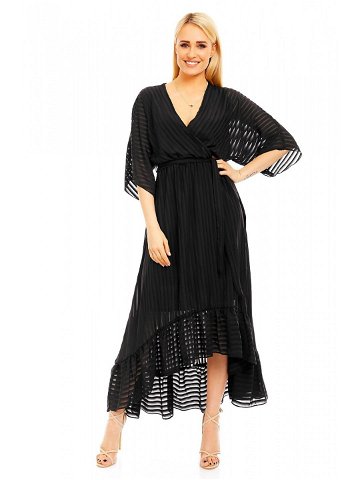 Lehké dámské šaty s asymetrickou sukní černé – Černá – LULU & LOVE černá M L