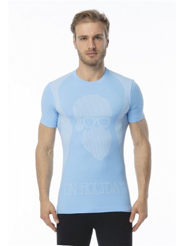 Pánské funkční tričko s krátkým rukávem IRON-IC – Hipster – modrá Barva Světle modrá Velikost LXL