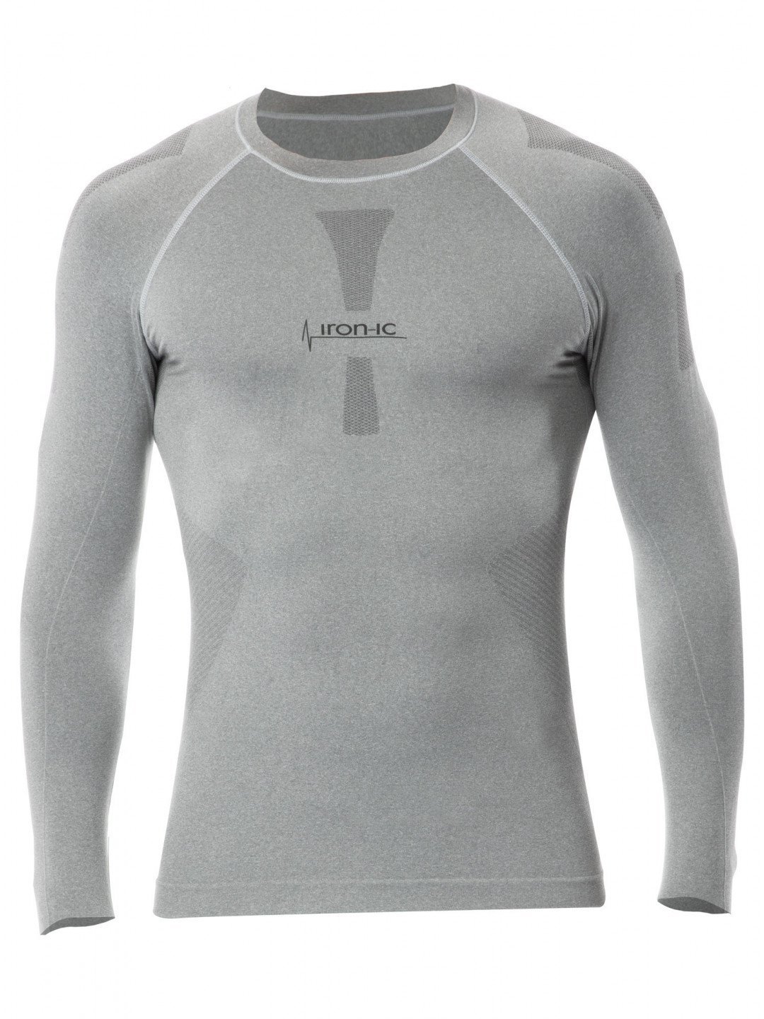 Pánské funkční tričko s dlouhým rukávem IRON-IC – šedá Barva Šedá-IRN Velikost M L