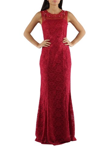 Společenské a plesové šaty krajkové dlouhé luxusní CHARM S Paris červené – Červená – CHARM S Paris XS