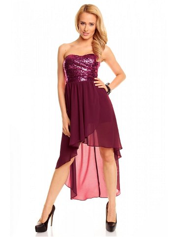 Dámské společenské šaty korzetové MAYAADI s asymetrickou sukní fialové – Fialová – MAYAADI XL