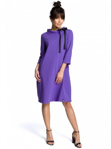 B070 Oversized šaty s páskem na zavazování – fialové EU XXL