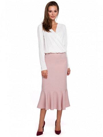 K025 Volánová tužková sukně – krepová růžová EU XXL