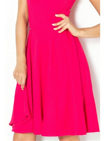 Společenské šaty luxusní s kolovou sukní středně dlouhé malinové – Malinová S – Numoco S růžova