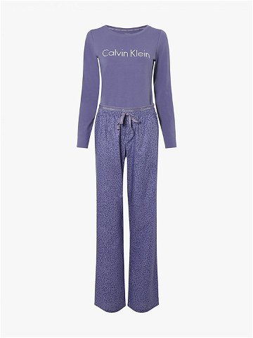 Dámské pyžamo set 000QS6350E – W6L – Borůvkové – Calvin Klein L borůvková