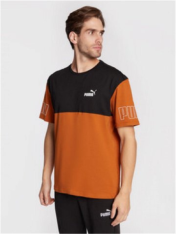 Puma T-Shirt Power Colorblock 671567 Oranžová Relaxed Fit