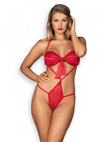 Erotické body Giftella teddy – OBSESSIVE Červená L XL