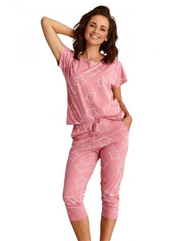 Dámské pyžamo Oksa růžové s hvězdami růžová XL