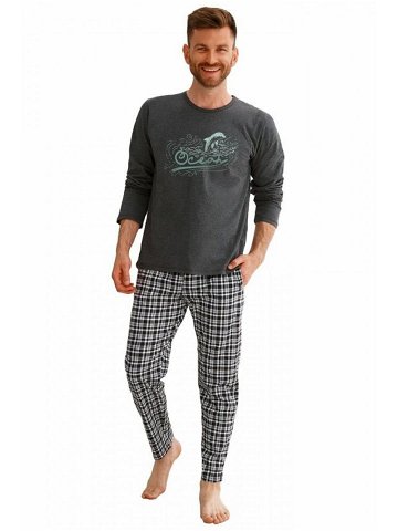 Pánské pyžamo Matt tmavě šedé s potiskem šedá XXL
