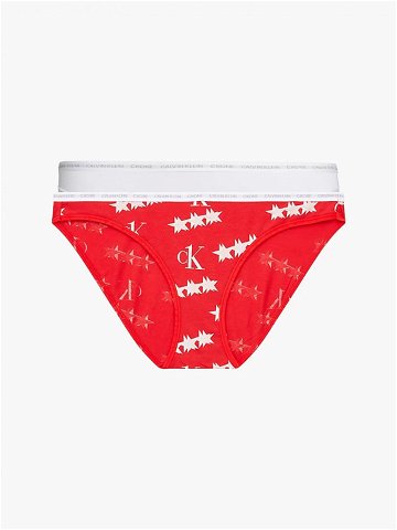 Dámské kalhotky 000QD3789E – W5H – Červená bílá – Calvin Klein červená L