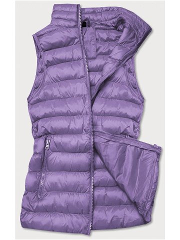 Krátká fialová prošívaná dámská vesta 23077-35 odcienie fioletu S 36