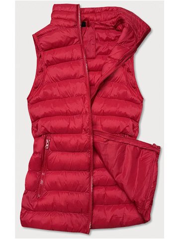 Tmavě červená krátká dámská prošívaná vesta 23077-275 odcienie czerwieni XL 42