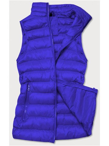 Krátká dámská prošívaná vesta v chrpové barvě 23077-184 odcienie niebieskiego S 36
