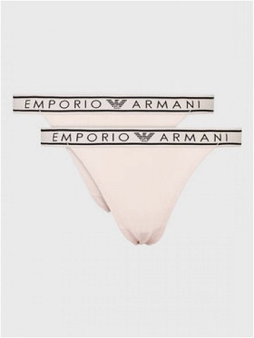 Emporio Armani Underwear Sada 2 kusů string kalhotek 164522 2F221 00470 Béžová