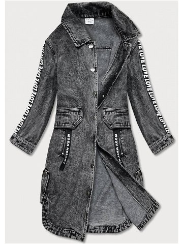 Volná černá dámská džínová bunda přehoz přes oblečení POP7017-K černá M 38