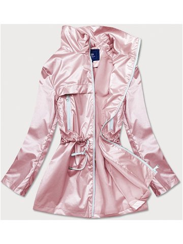 Tenká růžová dámská bunda se stojáčkem AG5-017 růžová XL 42