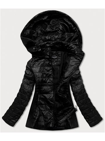 Černá prošívaná dámská bunda s pružnými vsadkami RQW-7012 černá XXL 44