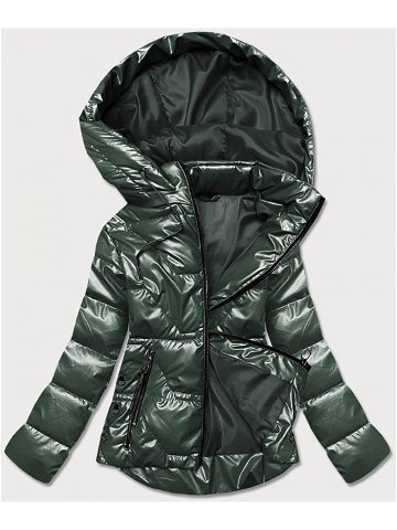 Zelená dámská bunda s kapucí B8007-10 odcienie zieleni XXL 44