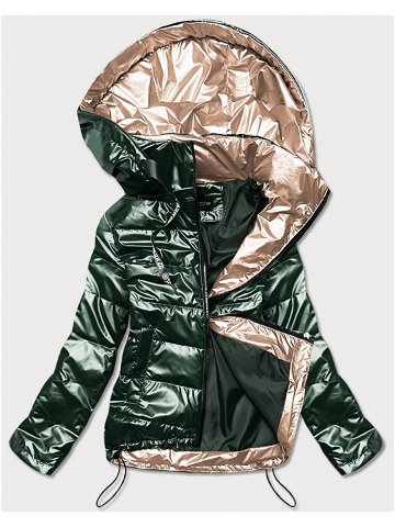 Zelená dámská bunda se zlatými prvky 1823 odcienie zieleni XXL 44