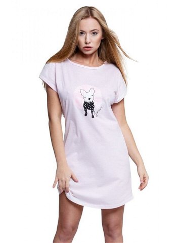 Noční košilka Mila růžová se psem S