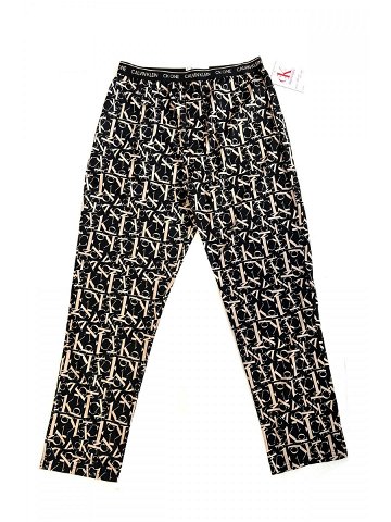 Pánské kalhoty na spaní NM1869E 1BF černo-béžové – Calvin Klein M černá s potiskem