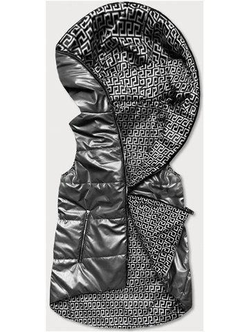Šedá dámská rozšířená oboustranná vesta B8006-70 odcienie szarości 52