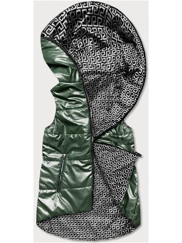 Zelená dámská rozšířená oboustranná vesta B8006-10 odcienie zieleni 52