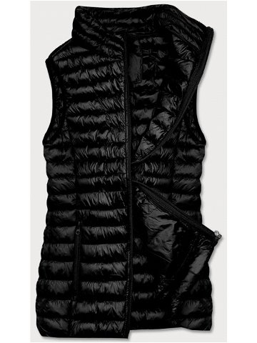Krátká černá dámská prošívaná vesta 5M702-392 odcienie czerni XL 42