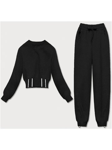 Černý dámský dres – mikina a kalhoty 8C78-3 odcienie czerni XL 42