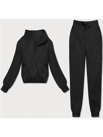 Černý dámský dres – mikina se stojáčkem a kalhoty 8C70-3 odcienie czerni L 40
