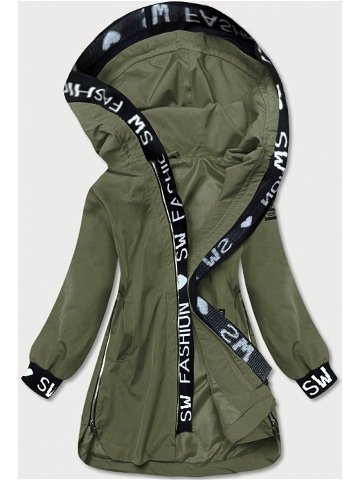Jednoduchá dámská bunda v khaki barvě B8018-11 odcienie zieleni XL 42