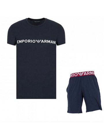 Pánské pyžamo krátké – 111573 2R516 00135 – tm modré – Emporio Armani M tm Modrá