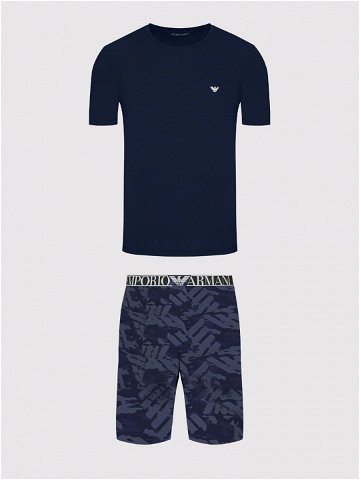 Pánské pyžamo krátké – 111573 2R509 96035 – tm modrá – Emporio Armani M tm Modrá