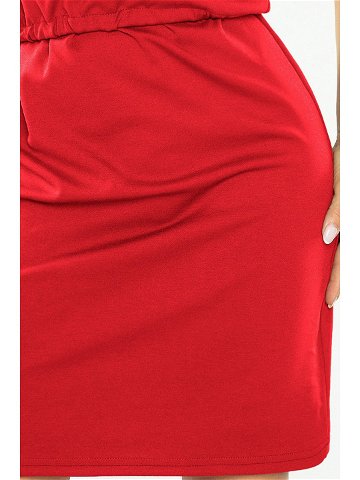 Dámské šaty na denní nošení se zavazováním v pase SAF-161-11 XL červená