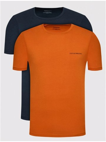 Pánské triko – 111267 2R717 03563 – oranžová tm modrá – Emporio Armani L oranžová – modrá