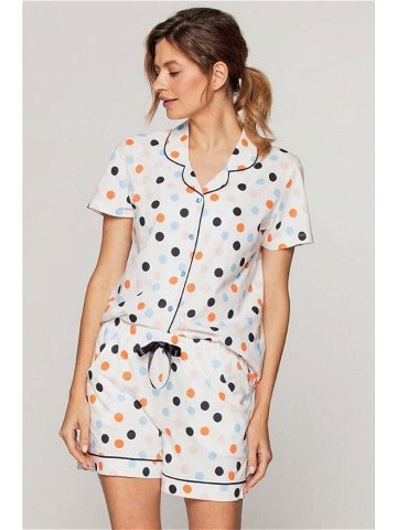Luxusní dámské pyžamo Dominika barevné puntíky vícebarevná XL