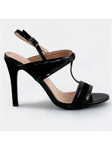 Černé dámské sandálky z různých spojených materiálů HB09 odcienie czerni XL 42