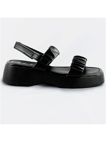 Černé sandály na nízké platformě CM-48 odcienie czerni XL 42