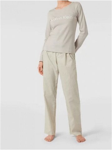 Dámské pyžamo QS6350E 1T6 – béžová – Calvin Klein XL Béžová