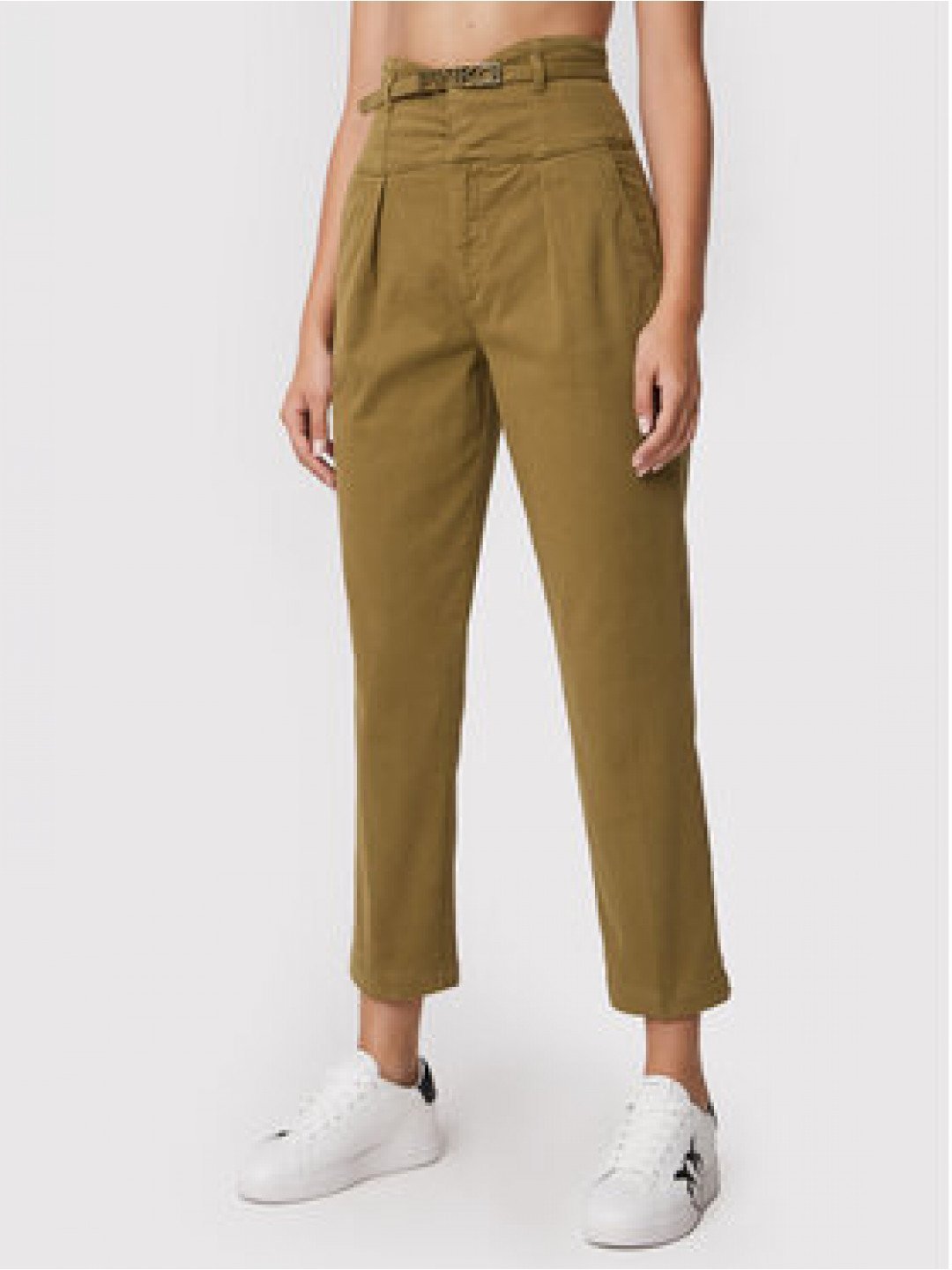 Pinko Kalhoty z materiálu Ariel 1J10YP Y848 Zelená Regular Fit