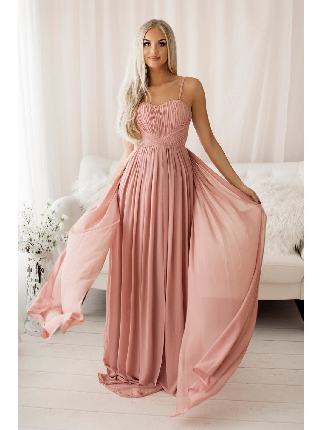 Dámské společenské šaty R1391 – YourNewStyle L-40 pudrovo-růžová
