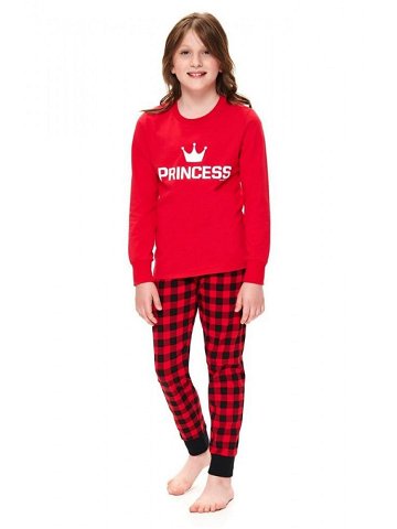 Dívčí pyžamo Princess červené červená 122 128