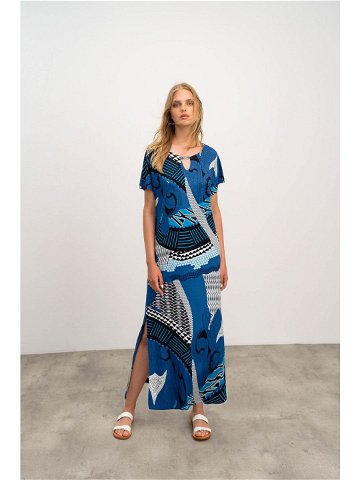 Dámské elegantní šaty 16421 – Vamp modrá mix L