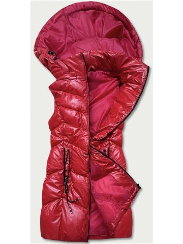 Lesklá červená vesta s kapucí B8025-4 odcienie czerwieni XXL 44