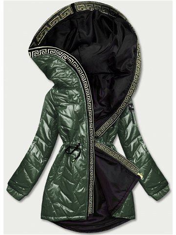 Zelená dámská bunda s ozdobným prošíváním BR8101-10 odcienie zieleni 52