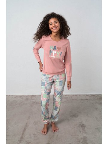 Vamp – Dvoudílné dámské pyžamo – Gil 17524 – Vamp pink tan XL