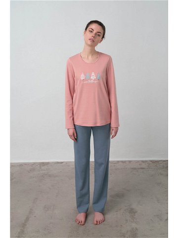 Vamp – Pohodlné dámské pyžamo 17596 – Vamp pink tan XL